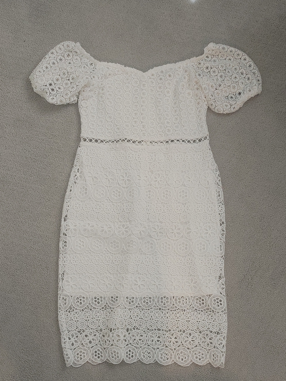 Express White Lace Off Shoulder Dress Medium